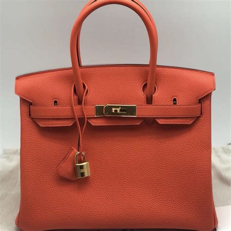 Hermès Birkin 30 Orange Poppy Togo Gold Hardware 